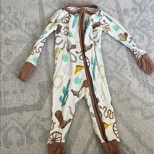 Little Sleepies One Piece with Brown and Green Accents